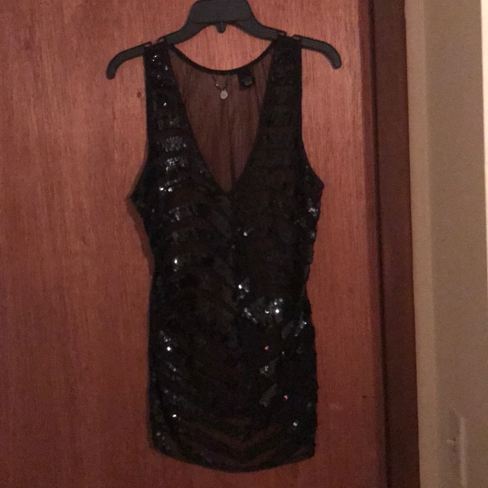 Black Chiffon Top w/sequence